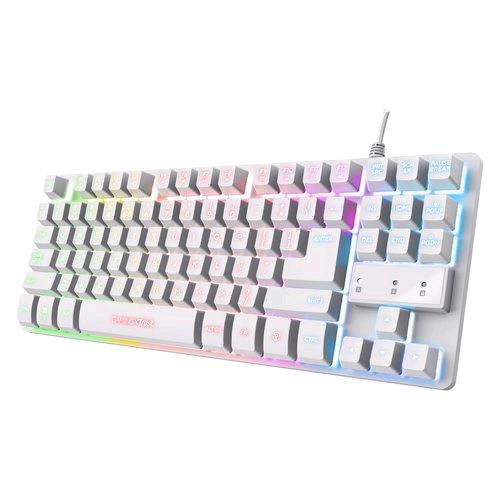 TRUST GXT833W THADO TKL TASTIERA GAMING ILLUMINATA LED MULTICOLOR LAYOUT ITALIANO BIANCO