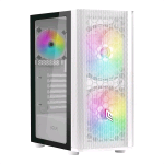 NOUA ORIZON M111 CASE GAMING ATX E-ATX MID TOWER FRONTALE MESH PANNELLO LATERALE IN VETRO TEMPERATO 3 VENTOLE LED ARGB WHITE EDITION