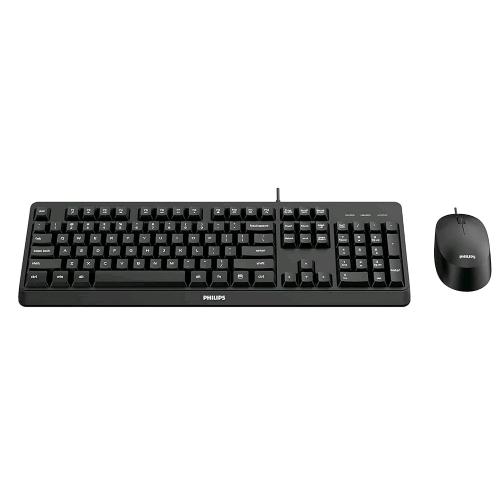 PHILIPS SPT6207BL/34 KIT TASTIERA 110 TASTI USB LAYOUT ITALIANO + MOUSE OTTICO AMBIDESTRO 1.200 DPI NERO