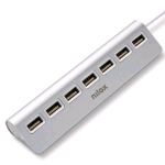 NILOX NXHU7ALU2 HUB 7 PORTE USB-A 2.0 DA SCRIVANIA IN ALLUMINIO