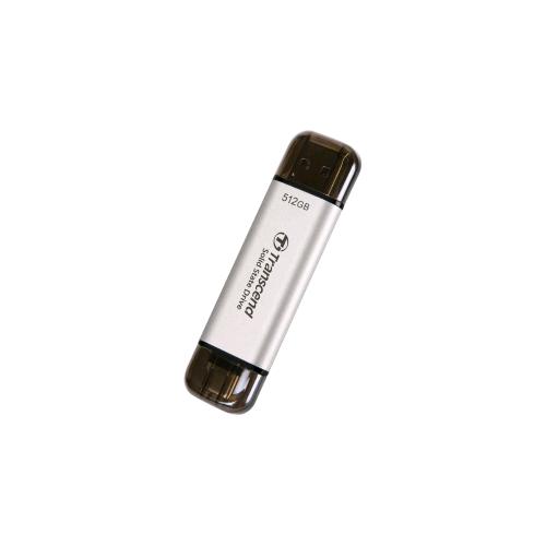 TRANSCEND ESD310 SSD ESTERNO 512GB USB A E USB-C 3.2 Gen 2 (3.1 Gen 2) 10 Gbit/s ARGENTO
