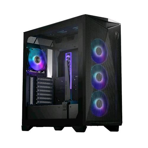 MSI MPG GUNGNIR 300R AIRFLOW CASE MIDI TOWER 3+1 VENTOLE INSTALLATE 120MM ILLUMINAZIONE LED PANNELLO IN VETRO TEMPERATO COLORE NERO