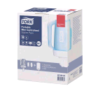 TORK DISPENSER MINI PORTATILE PERASCIUGAMANI AD ESTRAZIONE CENTRALE IN PLASTICA 26.3X18.5X23.9 CM BIANCO AZZURRO