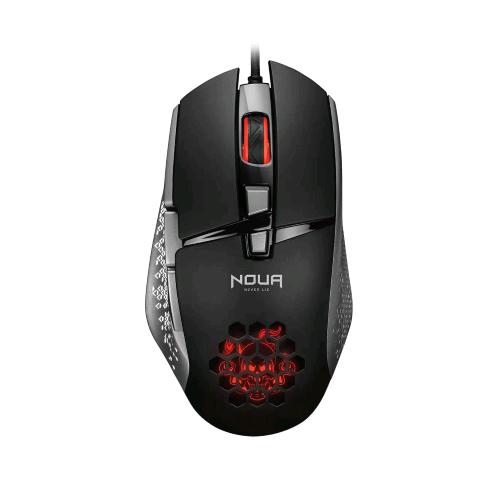 NOUA ROKA MOUSE GAMING CON CAVO USB 8 PULSANTI 7.200 DPI MAX 4 COLORI DI ILLUMINAZIONE LED BLACK