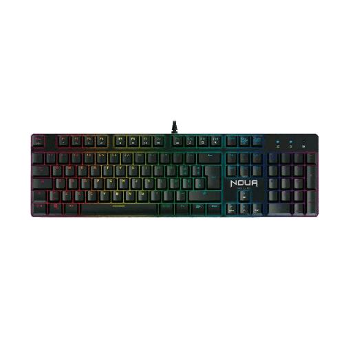 NOUA RAID TASTIERA GAMING MECCANICA USB LAYOUT ITALIANO RETRO ILLUMINAZIONE LED RGB 12 TASTI MULTIMEDIALI BLACK