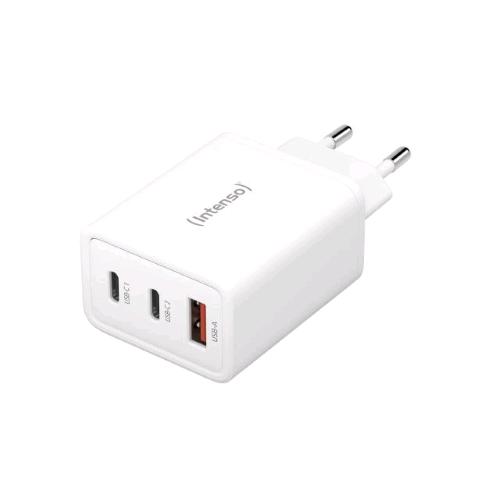 INTENSO POWER ADAPTER CARICABATTERIE DA RETE Gan PD 65 W 2 x USB-C - 1 x USB-A BIANCO