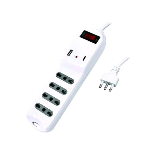 MEDIACOM MD-PM102 MULTIPRESA 4 POSTI BPASSO CON INTERRUTTORE + 2 USB 1 x USB-A 1 x USB C CON PROTEZIONE TERMICA BIANCA