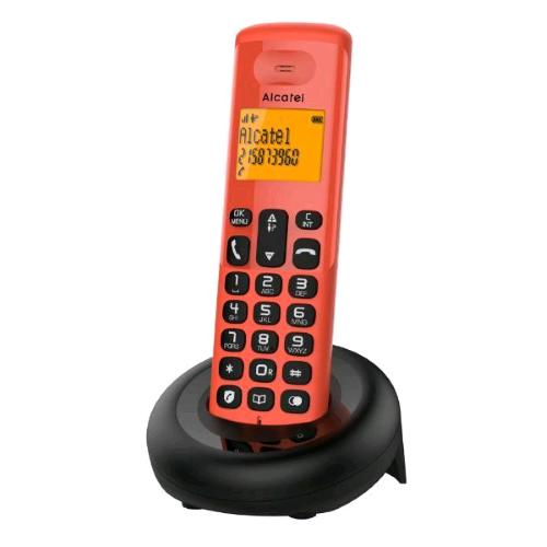 ALCATEL E160 CORDLESS DECT AMPIO DISPLAY A 2 LINEE BLOCCO CHIAMATE IN ARRIVO CON TASTO DEDICATO RED