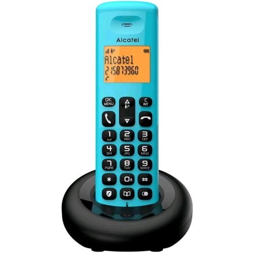 ALCATEL E160 CORDLESS DECT AMPIO DISPLAY A 2 LINEE BLOCCO CHIAMATE IN ARRIVO CON TASTO DEDICATO CELESTE