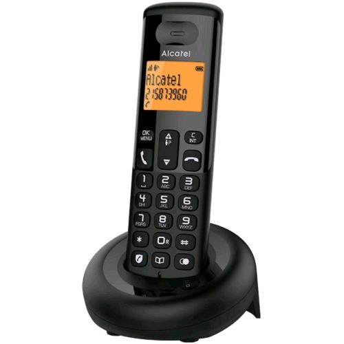ALCATEL E160 CORDLESS DECT AMPIO DISPLAY A 2 LINEE BLOCCO CHIAMATE IN ARRIVO CON TASTO DEDICATO BLACK
