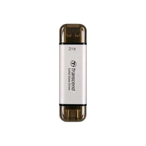 TRANSCEND ESD310 SSD ESTERNO PORTATILE 2.000GB USB 3.2 Gen 2x1  1 x USB-A 1 x USB-C ARGENTO