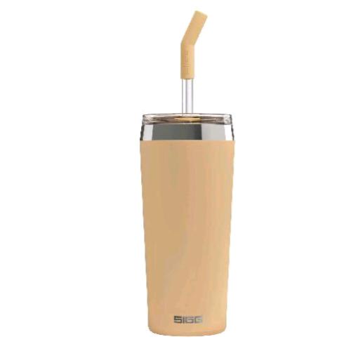 SIGG BOTTLES HELIA MUTED PEACH TAZZA TERMICA 0.45 ML DOPPIA PARETE ISOLANTE IN ACCIAIO ERMETICA CON CANNUCCIA INTEGRATA ARANCIO
