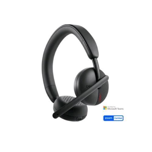 DELL WL3024 CUFFIE CON MICROFONO WIRELESS CON CANCELLAZIONE DEL RUMORE BASATA SUI AI INTELLIGENZA ARTIFICIALE CERTIFICATE MICROSOFT TEAMS E ZOOM NERE