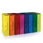 BREFIOCART CARTELLE PORTA PROGETTO IN PRESSPAN CON BOTTONI 250X350 mm DORSO 6 CM FUCSIA CONF 5 Pz.