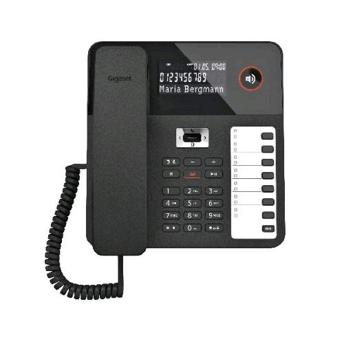 GIGASET DESK 800 TELEFONO DA TAVOLO CON AMPIO DISPLAY RETOILLUMINATO SEGRETERIA TELEFONICA 7 x 2 TASTI PROGRAMMABILI PRESA CUFFIE NERO