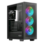 NOUA UTOPIA F501 GAMING CASE ARGB MID-TOWER ATX 3 VENTOLE LED RGB SINCRONIZZABILE 120mm + 1 VENTOLA PWM BLACK PANNELLO FRONTALE MESH E PANNELLO LATERALE IN VETRO TEMPERATO NERO
