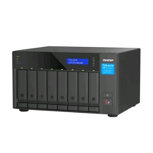 QNAP TVS-H874T-I9-64G NAS CHASSIS TOWER i9 16-CORE RAM 64GB 8 BAY HDD/SSD 3.5" + 2 SLOT M.2 2 PORTE LAN RJ-45 10/100/1000/2500 Mbps BLACK