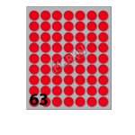 MARKIN ETICHETTE ADESIVE DIAMETRO 14 mm ROSSO CONF 630 Pz.