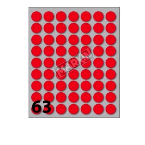 MARKIN ETICHETTE ADESIVE DIAMETRO 14 mm ROSSO CONF 630 Pz.