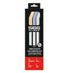 SIGG BOTTLES HELIA STRAW SET NIGHT DI CANNUCCE IN VETRO PER TAZZA DA 0.6 LT CON BOCCAGLIO IN SILICONE COLORI ASSORTITI CONF 3 Pz.