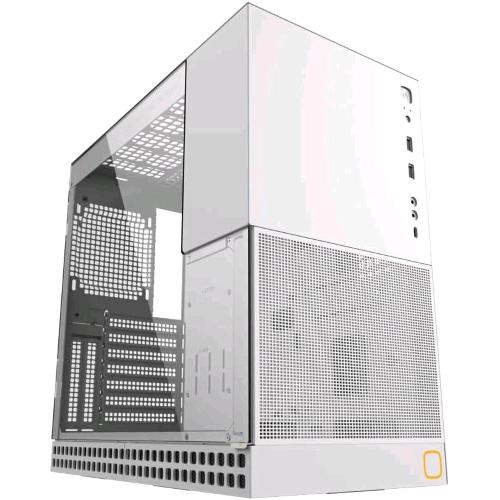 GEOMETRIC FUTURE M4 KING ARTHUR CASE MID TOWER VETRO TEMPERATO MINI ITX/MATX/ATX/E-ATX BIANCO