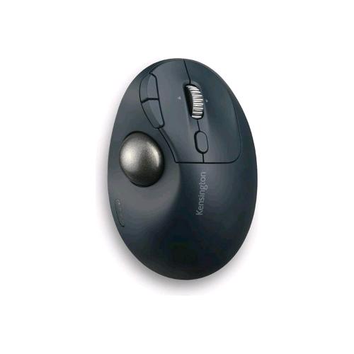 KENSINGTON PRO FIT ERGO TB550 TRACKBALL MOUSE VERTICALE ERGONOMICO 9 PULSANTI - SENZA FILI BLUETOOTH 2.4 GHz RICEVITORE WIRELESS USB BLU-GRIGIO RETAIL 