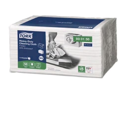 TORK PANNI PULIZIA BIOLOGICI AL 99% 50 STRAPPI BIANCO CONF 8 Pz.