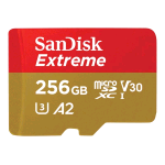 SANDISK EXTREME MICRO SDXC 256GB + SD ADAPATER 190MB/S 130MB/S A2 / Video Class V30 / UHS-I U3 / Class10 UHS-I