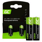 GREEN CELL GR05 BATTERIE RICARICABILI AA STILO HR6 1.2 V 2.600mAh CONF 2 Pz.
