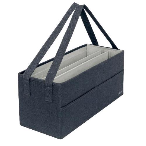 LEITZ BORSA PORTAOGGETTI IN TESSUTO 46.5X21X20 CM 3 SCOMPARTI CON TRACOLLA GRIGIO