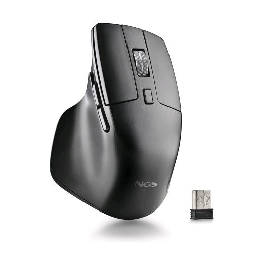 NGS HIT-RB MOUSE OTTICO RF WIRELESS MULTIMODE 2,4 GHz+ BLUETOOTH 3.0 + BLUETOOTH 5.0 MANO DESTRA 6 PULSANTI SILENZIOSO 1600 DPI REGOLABILI