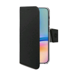 CELLY SAMSUNG GALAXY A05s CUSTODIA A PORTAFOGLIO IN SIMILPELLE FUNZIONE STAND TASCHINE INTERNE PORTADOCUMENTI BUSINESS-CARD E CARTE DI CREDITO NERO