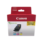 CANON CLI-526 MULTIPACK 3 CONFEZIONI DA 9 ML GIALLO CIANO MAGENTA PER PIXMA iP4850, iP4950, iX6550, MG5150, MG5250, MG5350, MG6150, MG6250, MX895