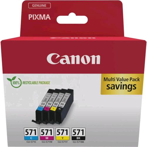 CANON CLI-571 MULTIPACK C/M/Y/BK SEC 4 CARTUCCE NERO CIANO MAGENTA GIALLO