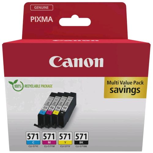 CANON CLI-571 MULTIPACK 4 CARTUCCE CIANO MAGENTA GIALLO NERO