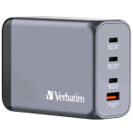 VERBATIM GNC-240 GaN CHARGER CARICABATTERIE DA RETE 240 W 4 USCITE 1 x USB-A 3 x USB-C GRIGIO