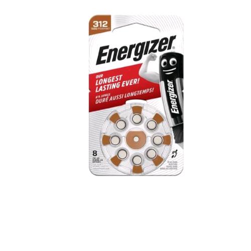 ENERGIZER 312 ZINC AIR TL8 BATTERIE PER APPARECCHI ACUSTICI CONF 8 Pz.
