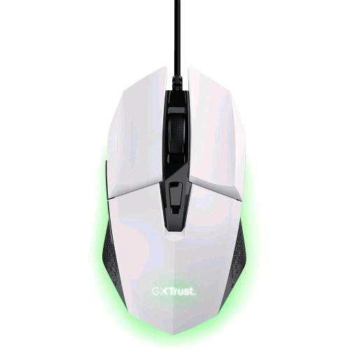 TRUST GXT109W FELOX MOUSE OTTICO GAMING USB ILLUMINAZIONE LED 6 PULSANTI PROGRAMMABILI 200-6400 DPI NERO-BIANCO