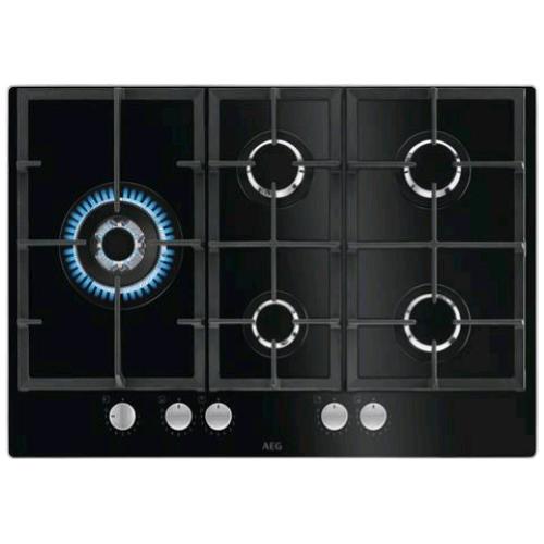 AEG HKB75820NB PIANO COTTURA A GAS 5 FUOCHI SPEED BURNER GRIGLE IN GHISA NERO