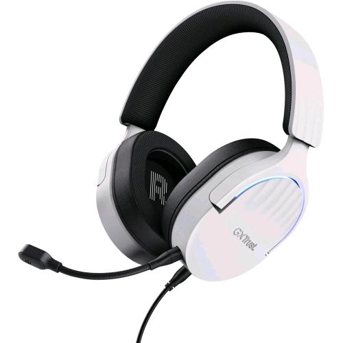 TRUST GXT 490W FAYZO 7.1 CUFFIE GAMING USB OVER-EAR CON MICROFONO AUDIO SURROUND 7.1 DRIVER 50mm ILLUMINAZIONE RGB NOISE CANCELLING BIANCO
