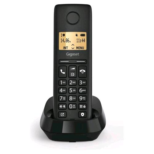 GIGASET PURE 100 TELFONO CORDLESS ECO DECT FUNZIONE BLOCCO CHIAMATE DA LISTA DI BLOCCO RUBRICA 50 CONTATTI NERO
