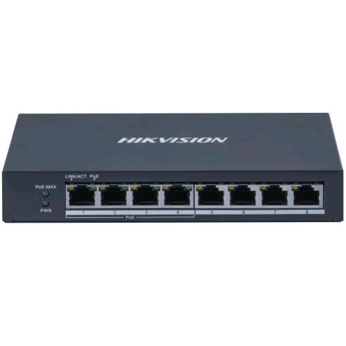 HIKVISION DS-3E0508P-O SWITCH 8 PORTE GIGABIT LAN DI CUI A PORTE PoE TOTALE 60 W CASE IN METALLO DESKTOP