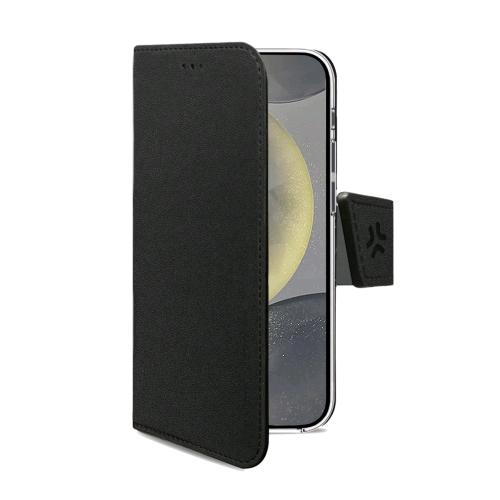 CELLY SAMSUNG GALAXY S24 5G CUSTODIA A PORTAFOGLIO IN SIMILPELLE TASCHE INTERNE PORTA CARTE FUNZIONE STAND BLACK