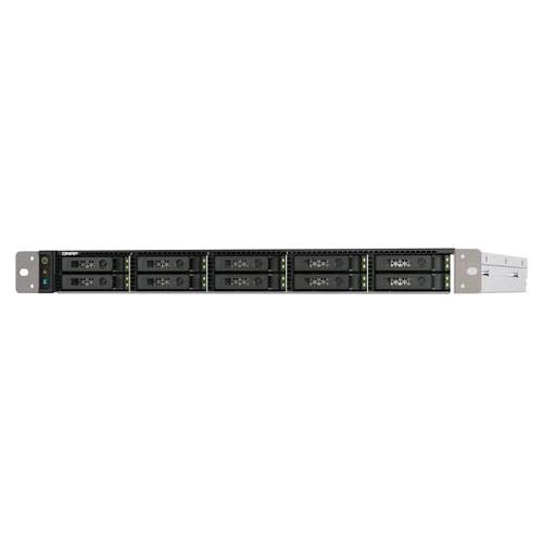 QNAP TS-H1090FU NAS CHASSIS RACK 1U AMD EPYC 7302P 3GHz RAM 128GB 10 BAY HDD U.2 2.5" 2 SLOT FIBRA SFP28 2 PORTE LAN RJ-45 NERO/GRIGIO