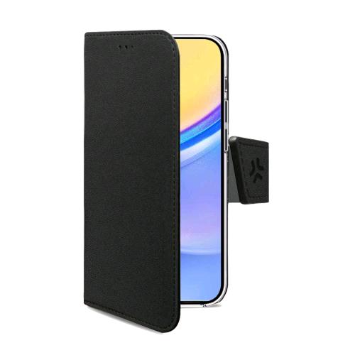 CELLY SAMSUNG GALAXY A15 5G/ GALAXY A15 4G CUSTODIA A PORTAFOGLIO IN SIMILPELLE TASCHE INTERNE PORTADOCUMENTI FUNZIONE STAND NERO