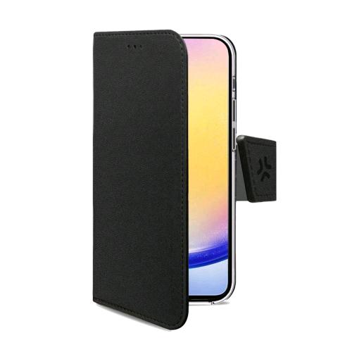 CELLY SAMSUNG GALAXY A25 5G CUSTODIA A PORTAFOGLIO IN SIMILPELLE TASCHE INTERNE PORTADOCUMENTI FUNZIONE STAND NERO
