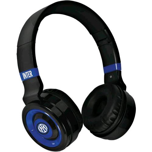 TECHMADE TM-046-INT INTER CUFFIE SENZA FILO CUFFIE WIRELESS OVER-EAR, CUFFIE BLUETOOTH SENZA FILI PIEGHEVOLI, CUFFIE CON MICROFONO INCORPORATO, HI-FI STEREO, MICRO SD SLOT, FM RADIO  LOGO INTER