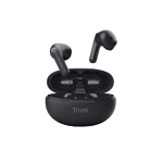 TRUST YAVI AURICOLARI BLUETOOTH WIRELESS CON 2 MICROFONI ENC CON CANCELLAZIONE DEL RUMORE CUSTODIA DI RICARICA NERO
