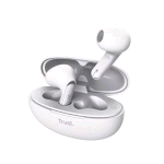TRUST YAVI AURICOLARI BLUETOOTH WIRELESS CON 2 MICROFONI ENC CON CANCELLAZIONE DEL RUMORE CUSTODIA DI RICARICA BIANCO 