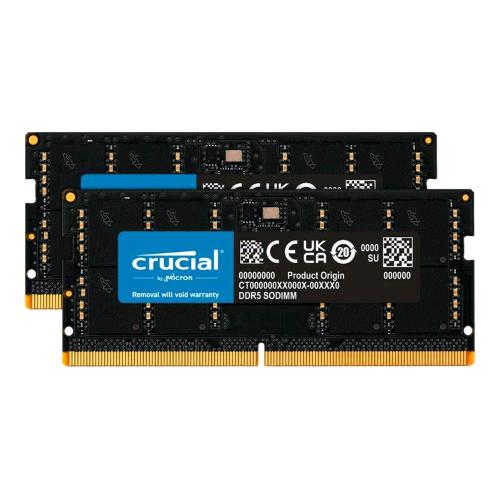 CRUCIAL CT2K32G56C46S5 KIT MEMORIA RAM 2x32GB TOT 64GB 5.600MHz TIPOLOGIA SO-DIMM TECNOLOGIA DDR5 CAS 46